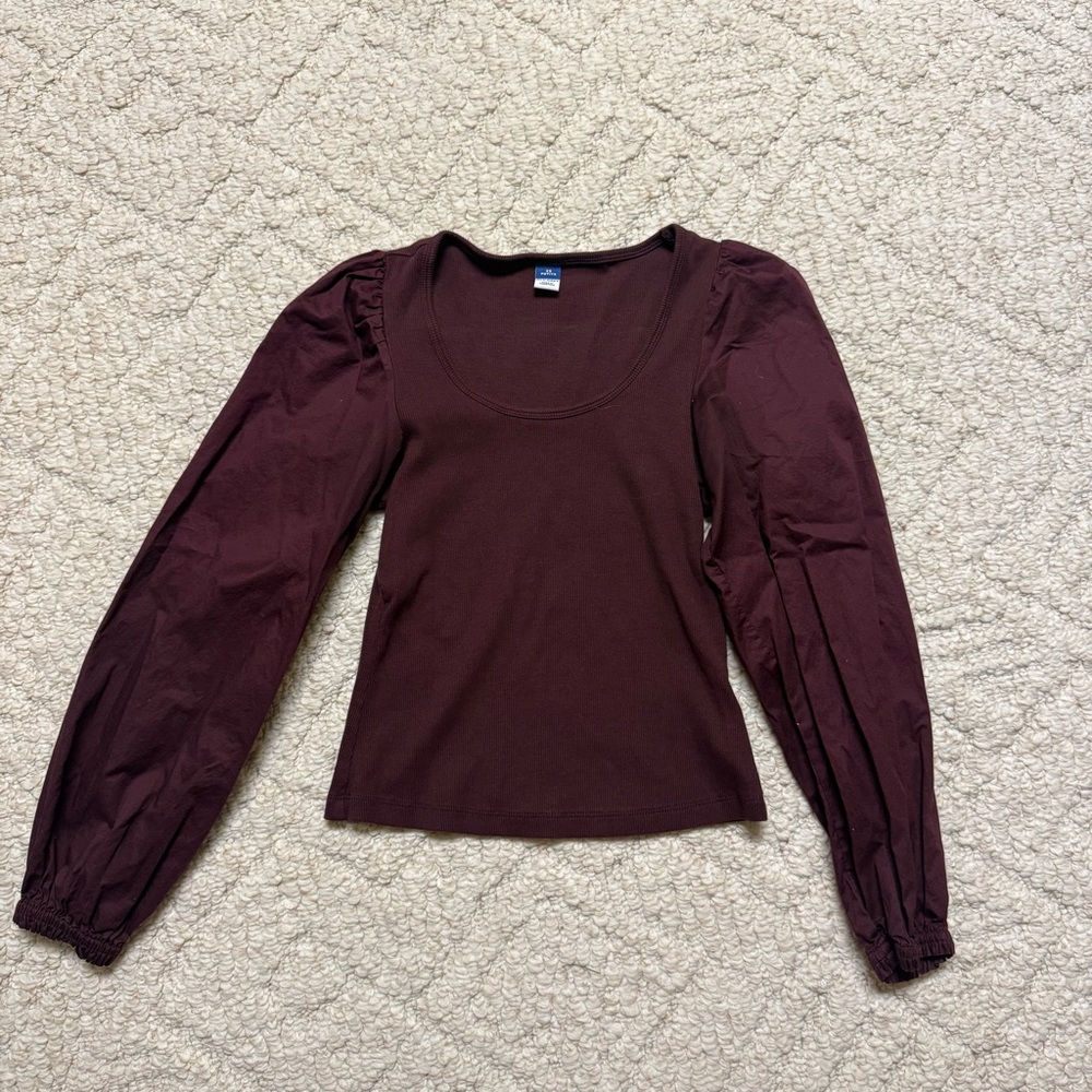Old Navy Long Sleeve Burgundy Top